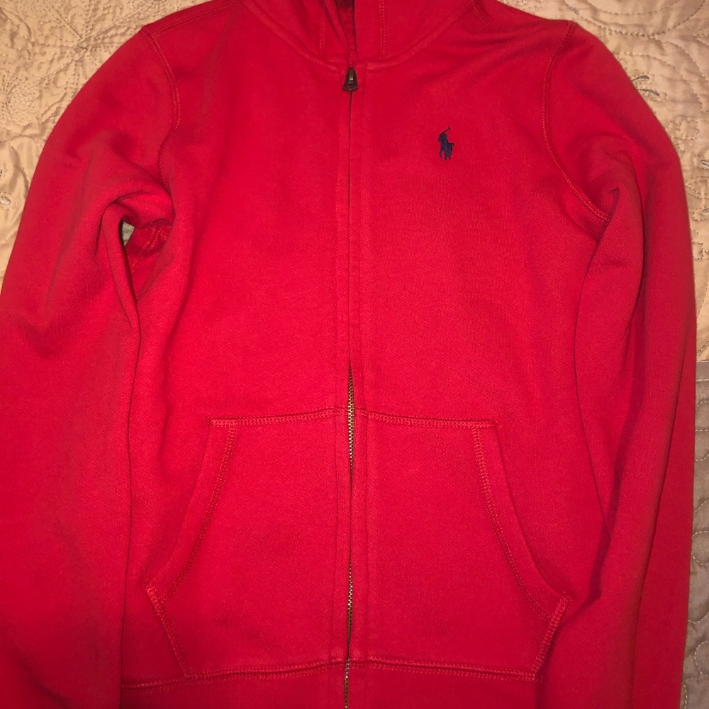 Red Polo Sweater (Size L(12-14) In GIRLS)